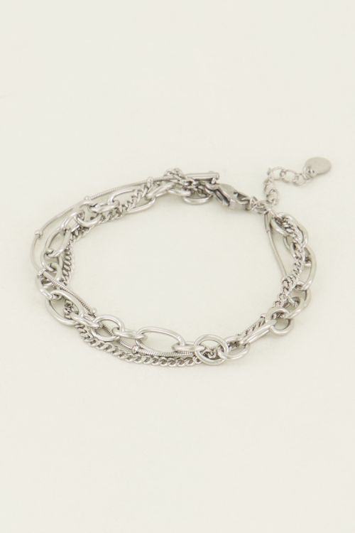 Armbandje drielaags bolletjes