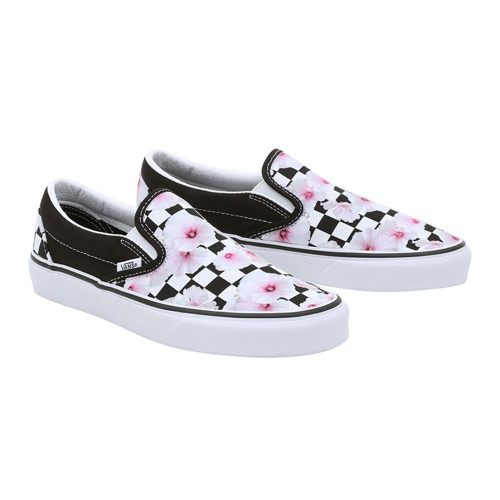 Vans CLASSIC SLIP-ON - Sneakers Femme hibiscus check black
