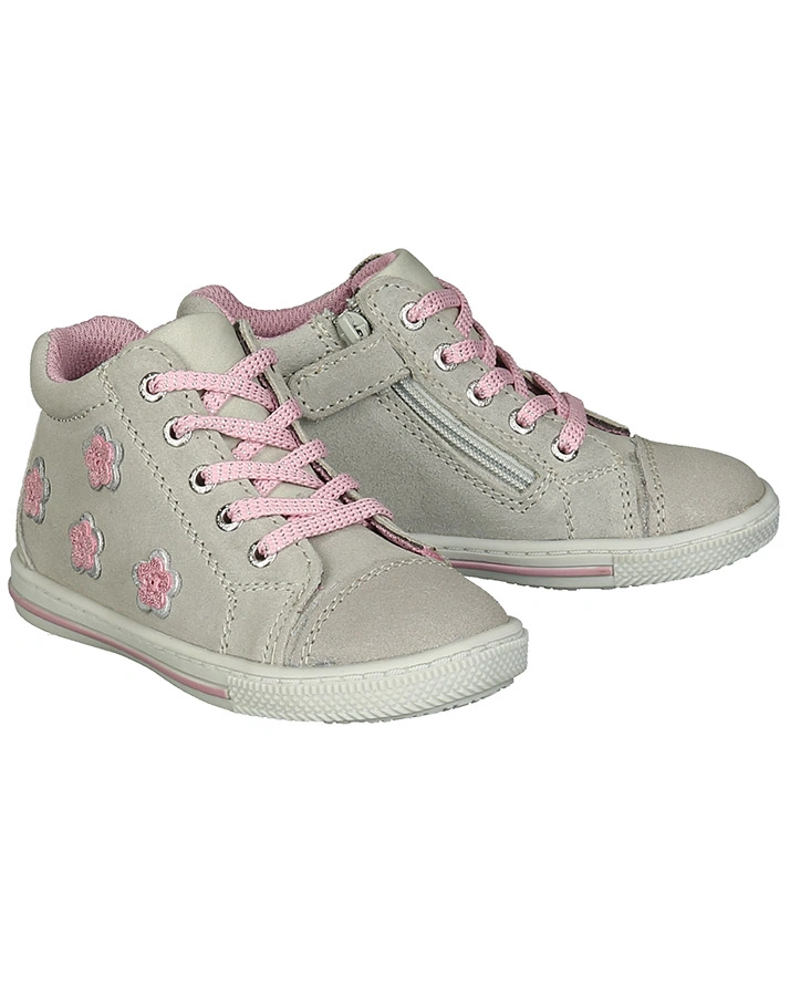 Schnür-Halbschuhe BEBA in hellgrau/rosa