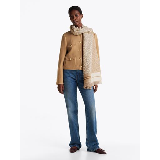 Tommy Hilfiger Monogram Tørklæde, Safari Canvas
