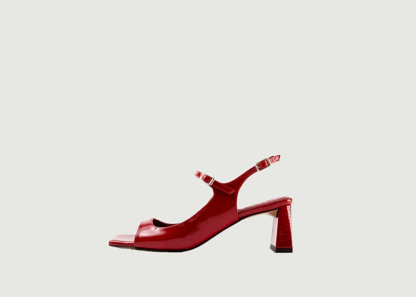 Sandales en cuir verni froissé à talons Clavel Souliers Martinez