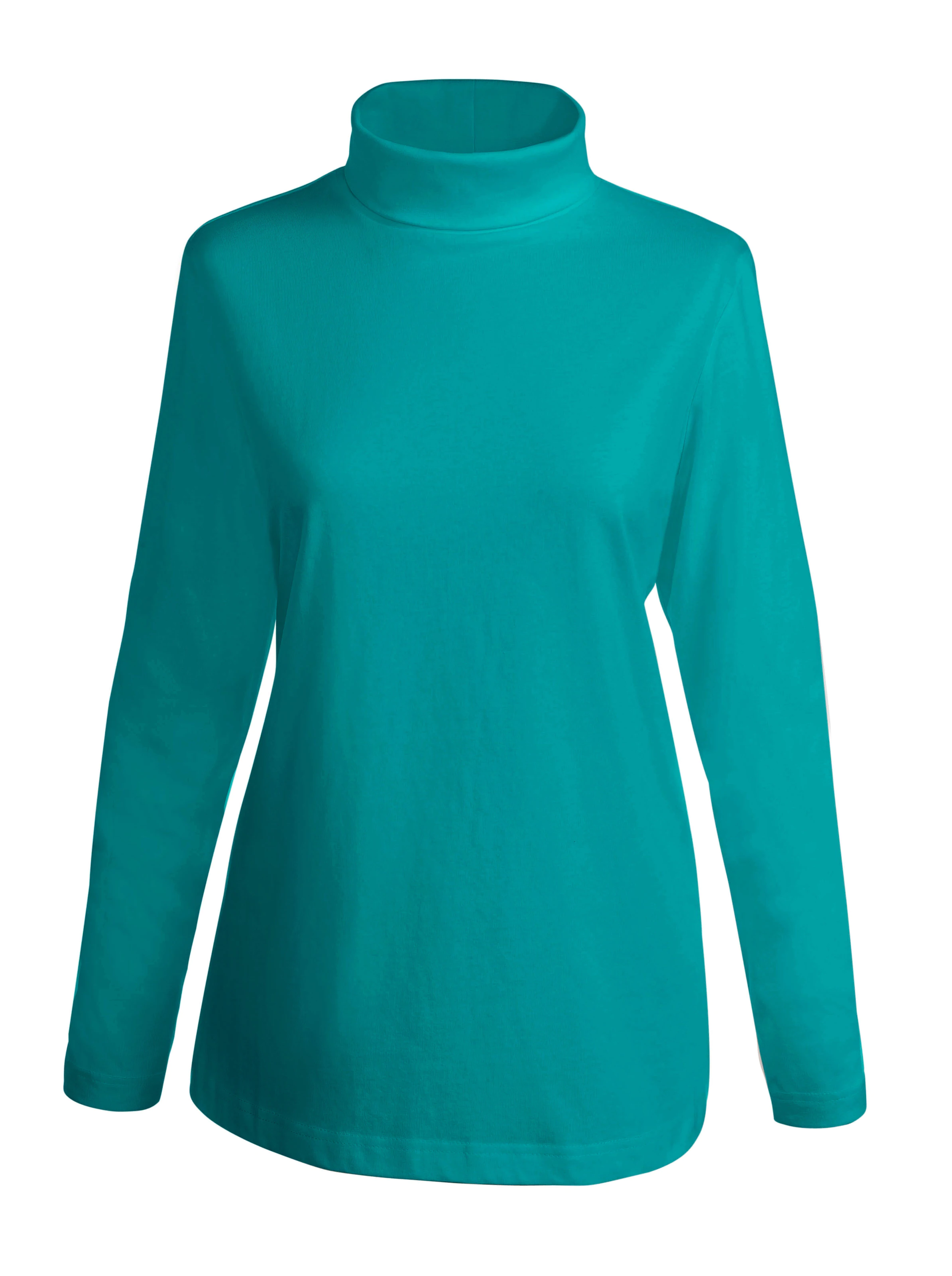 Rollkragenshirt in smaragdgrün
