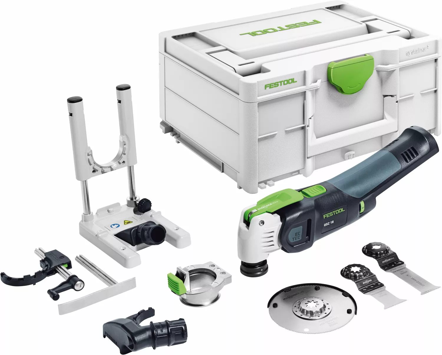 Festool VECTURO OSC 18 E-Basic-Set 18V Li-Ion accu oscillerende multitool body in systainer - koolborstelloos
