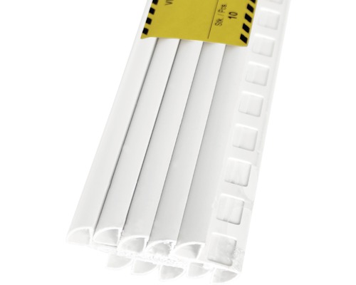 PVC kwartcirkelprofieltegelrand, 10-pack, wit, 10 mm, 300 cm