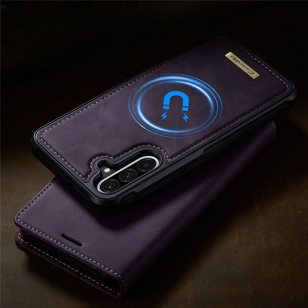 Samsung Galaxy A56 2in1 Leder Tasche   Magnet Hardcase Karten Etui MagSafe-Modul (RFID Schutz) - Lila