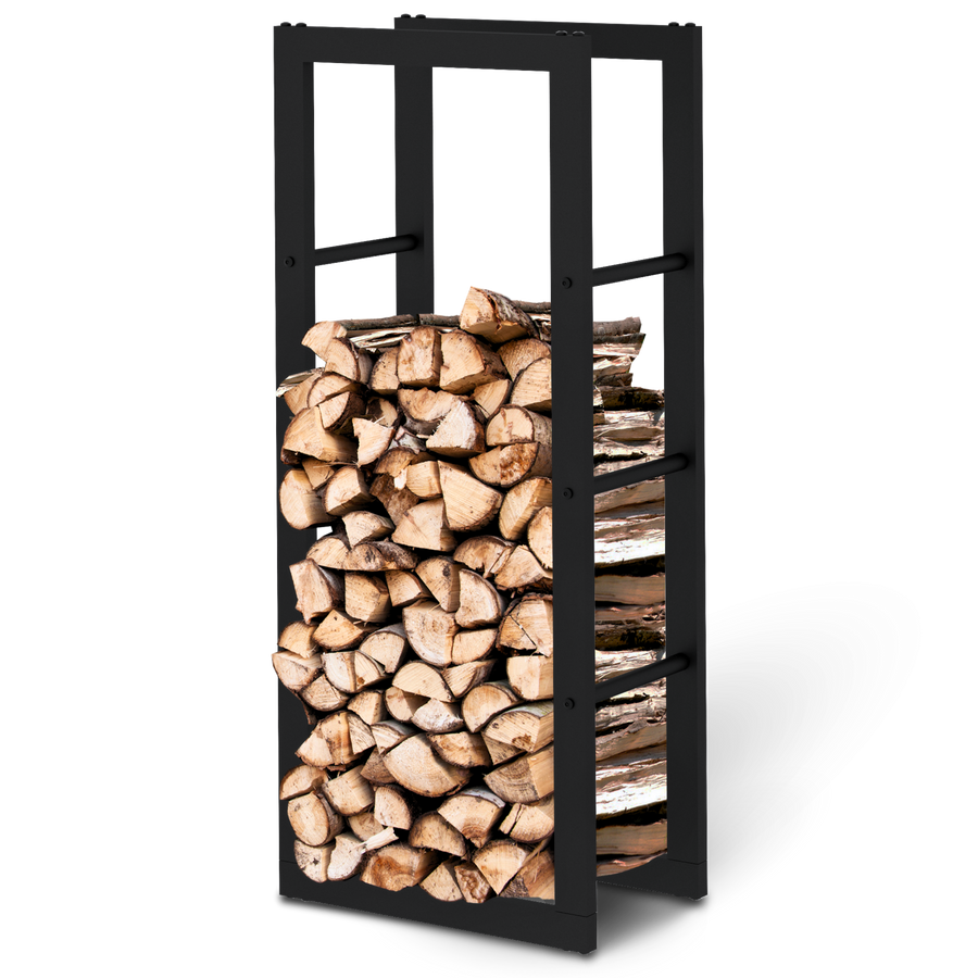 holz4home Haardhoutrek 100x25x40 cm Van Metaal Zwart incl. Ovenwant