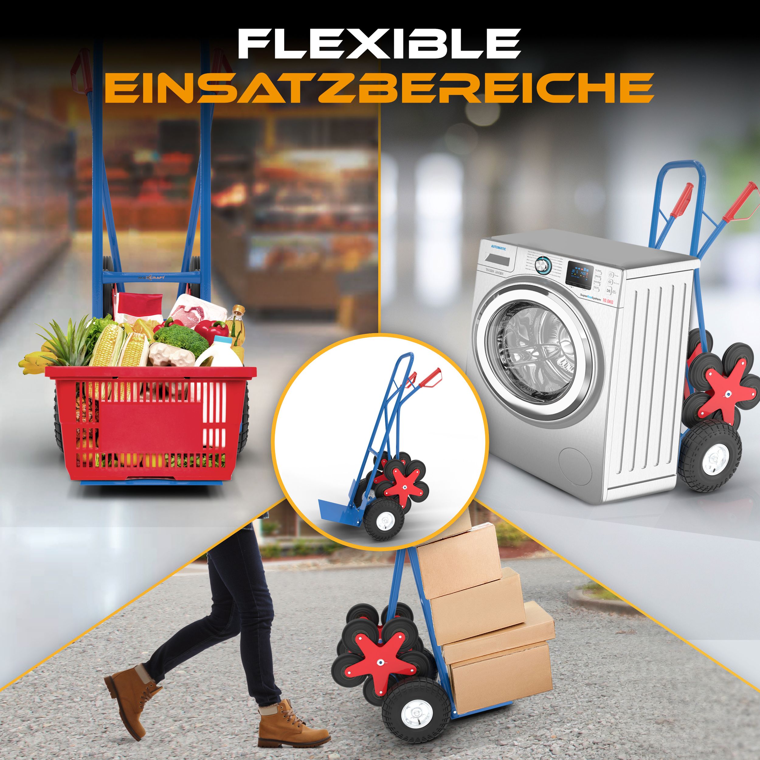 MAXCRAFT Treppenkarre bis 200 kg - 12 Räder