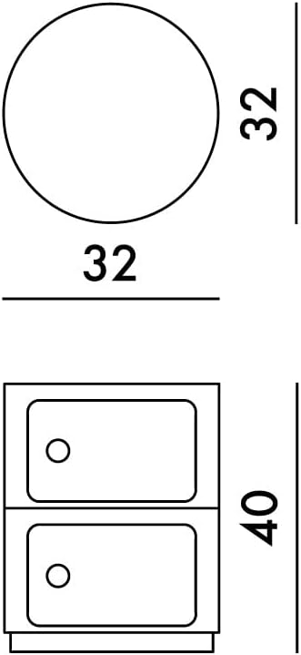 Kartell Componibili, 2 Elements, Weiß, Runde Basis