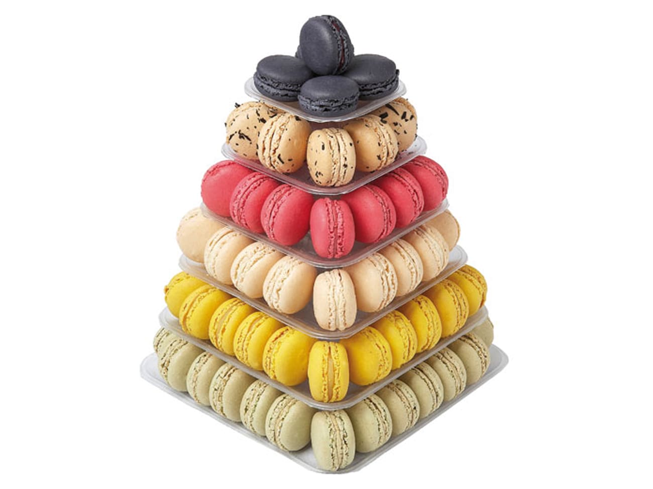 Pyramide à macarons version carrée - transparente - Présentoir à gâteau