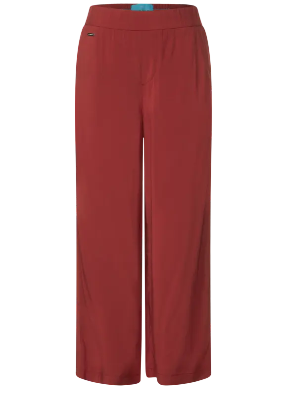 Viskose Loose Fit Hose - foxy red
