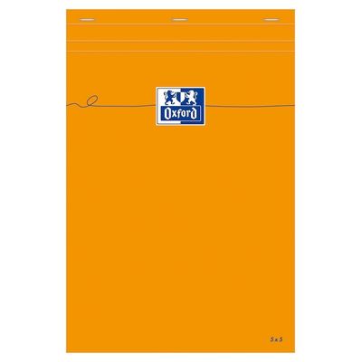 Oxford - Bloc notes - A4 - 160 pages - petits carreaux - 80G - orange