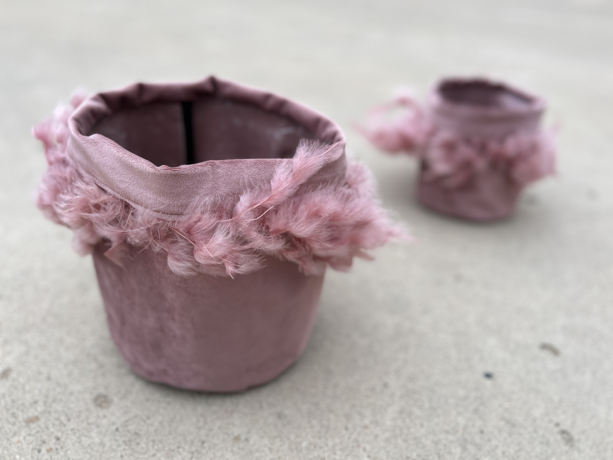 2er-Set Federkörbe rosa von fischer's lagerhaus