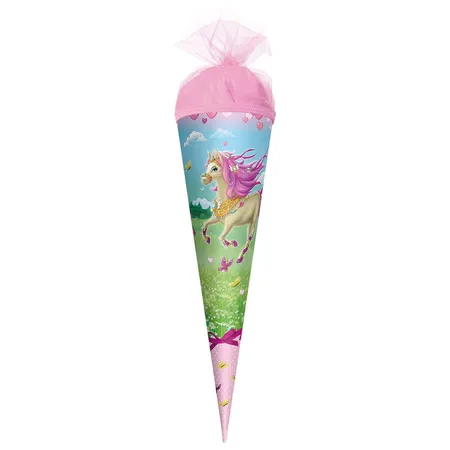 Roth Schultüte Pferdeliebe, 35 cm, rund, Tüllverschluss