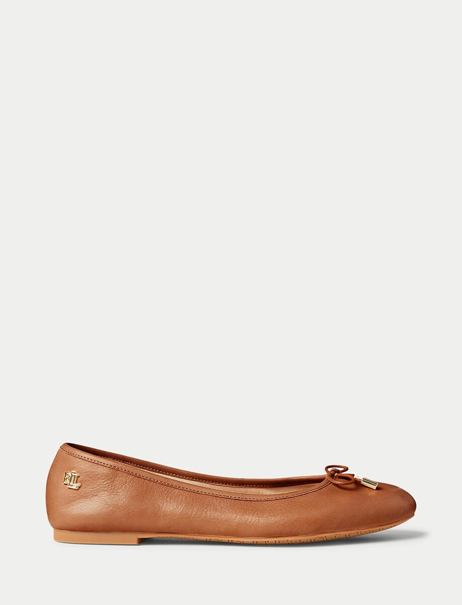 LAUREN RALPH LAUREN<br>Sapatilhas de ballet rasas com bico redondo