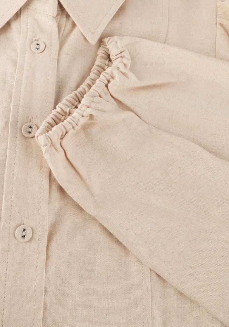 Y.A.S. beige y.a.s. midi jurk yasflaxy 3/4 linen shirt dress