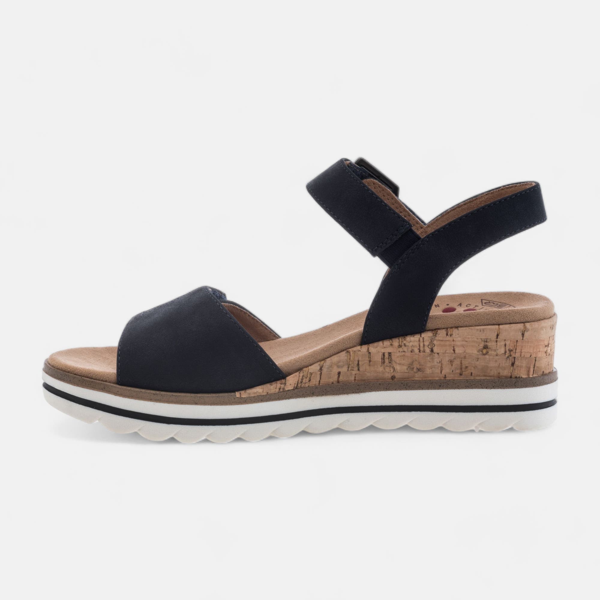 Sandales à talon compensé Femme bleu marine