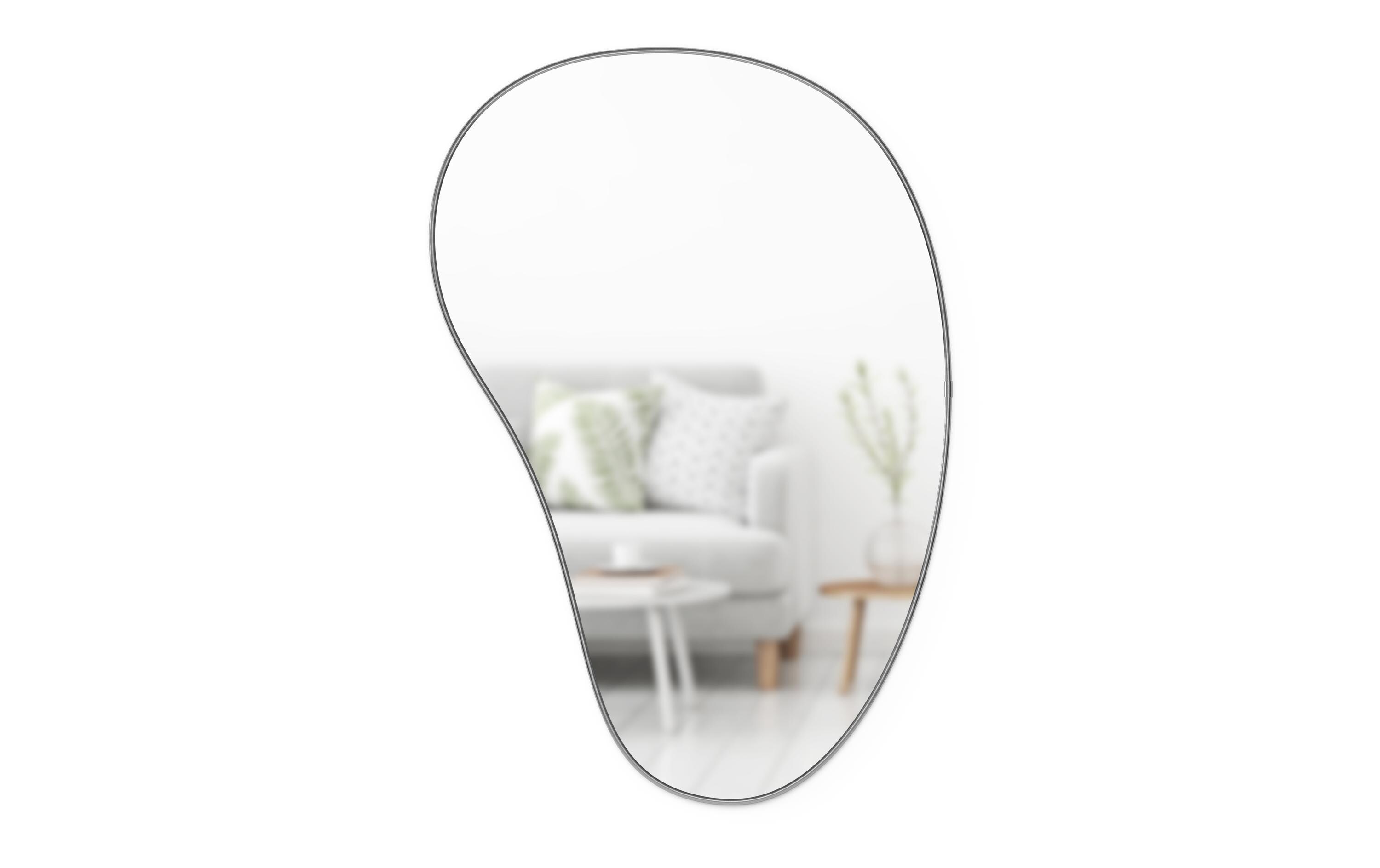 Spiegel Hubba Pebble 61 x 91 cm, Schwarz<br>Geformter Wandspiegel