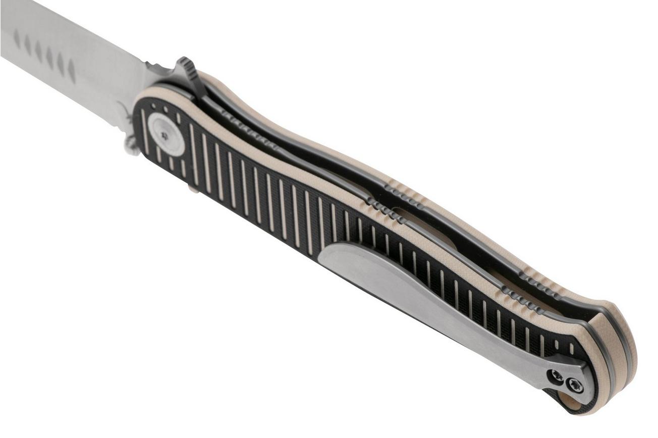 Civivi RS71 C23025-1 Satin Nitro-V, Milled Ivory Black G10 zakmes, Robert Saniscalchi design