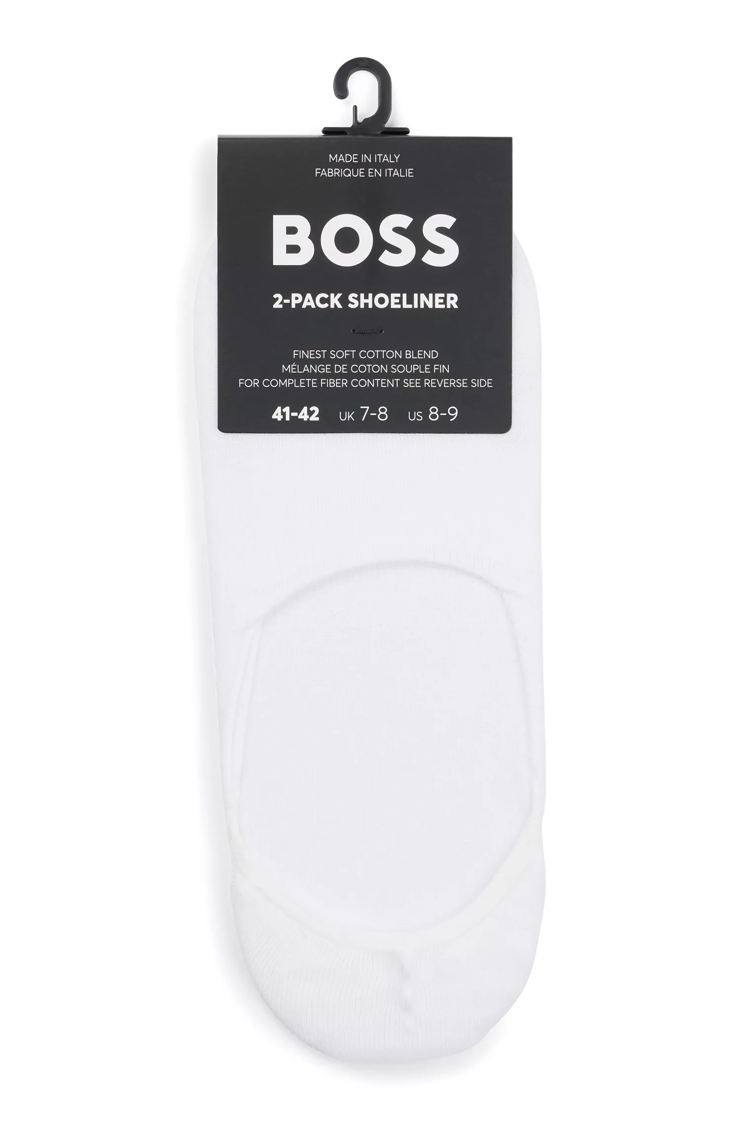 BOSS Black - Pacote com duas meias invisíveis em mistura de algodão.