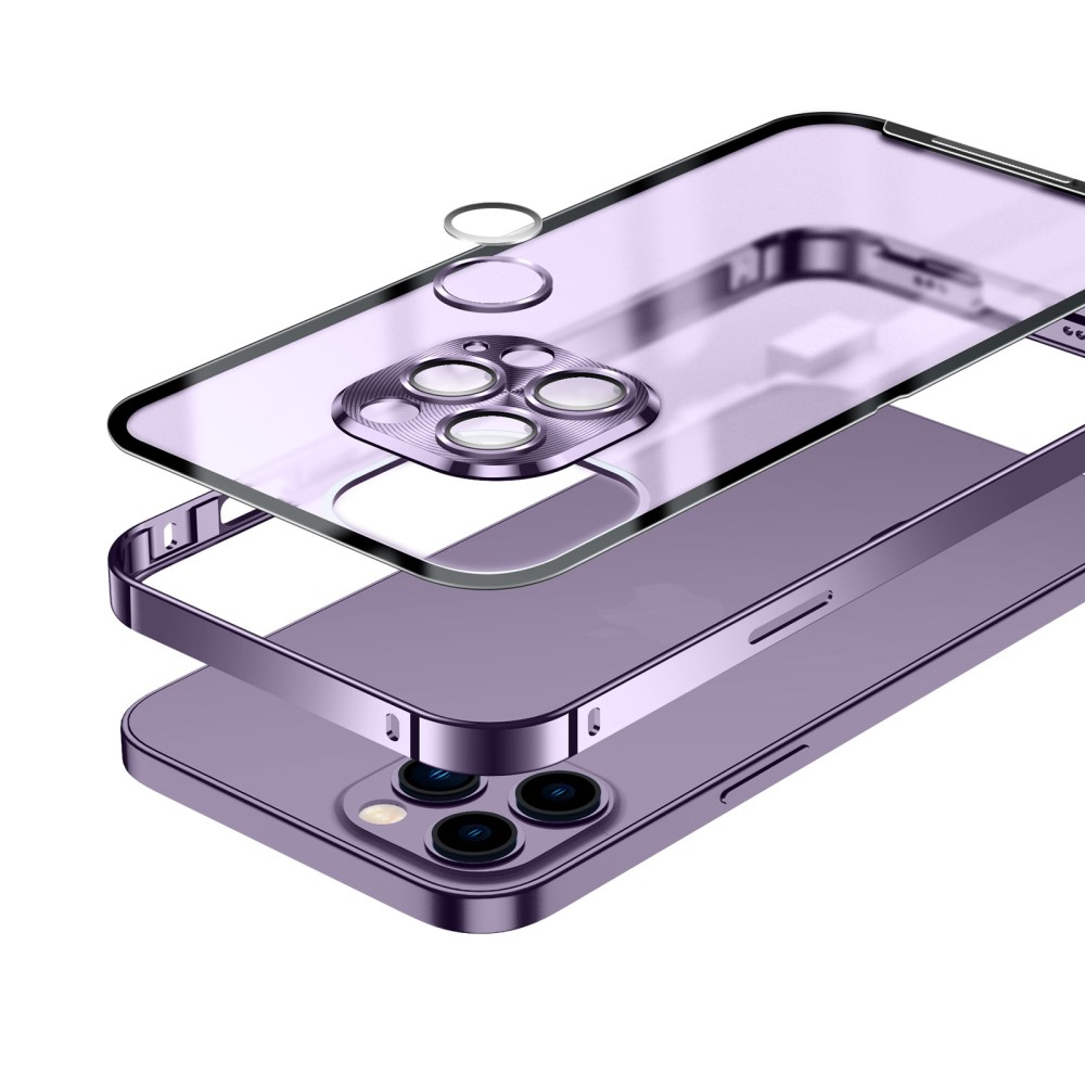 iPhone 14 Pro MagSafe Alu Schutzhülle mit Panzer Glas Backcover   Kameraschutz - Gold