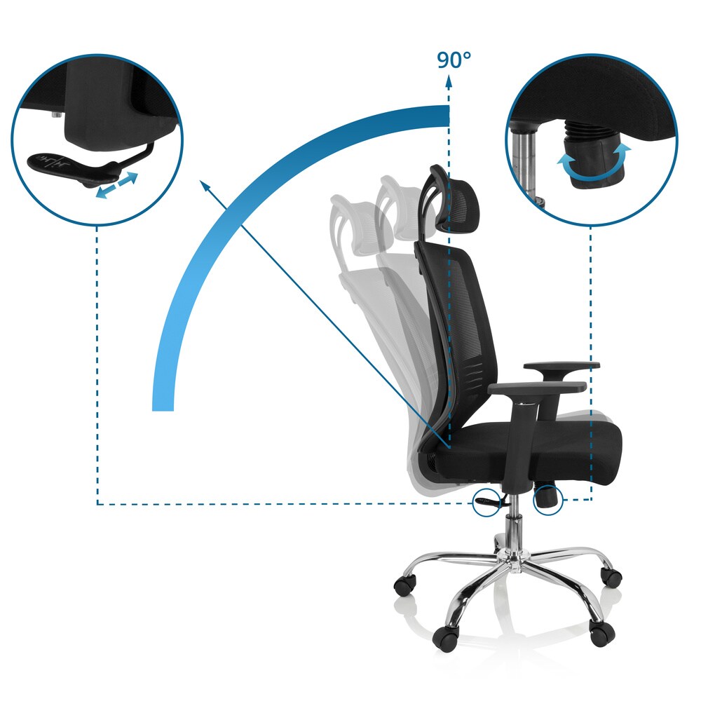 Home Office Bürostuhl ZH 200 Stoff/Netzstoff mit Armlehnen hjh OFFICE