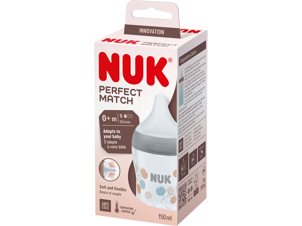 BIBERÃO NUK PERF MATCH ALGODÃO SI-S 150ML