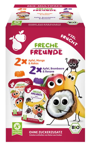 Freche Freunde BIO Quetschie Multipack 4x100g Viel Frucht