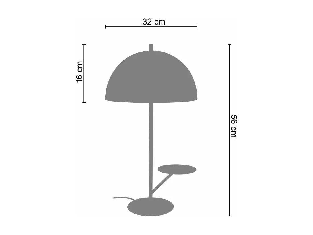 Lampe a poser étagère métal noir,aluminium 56 cm.
