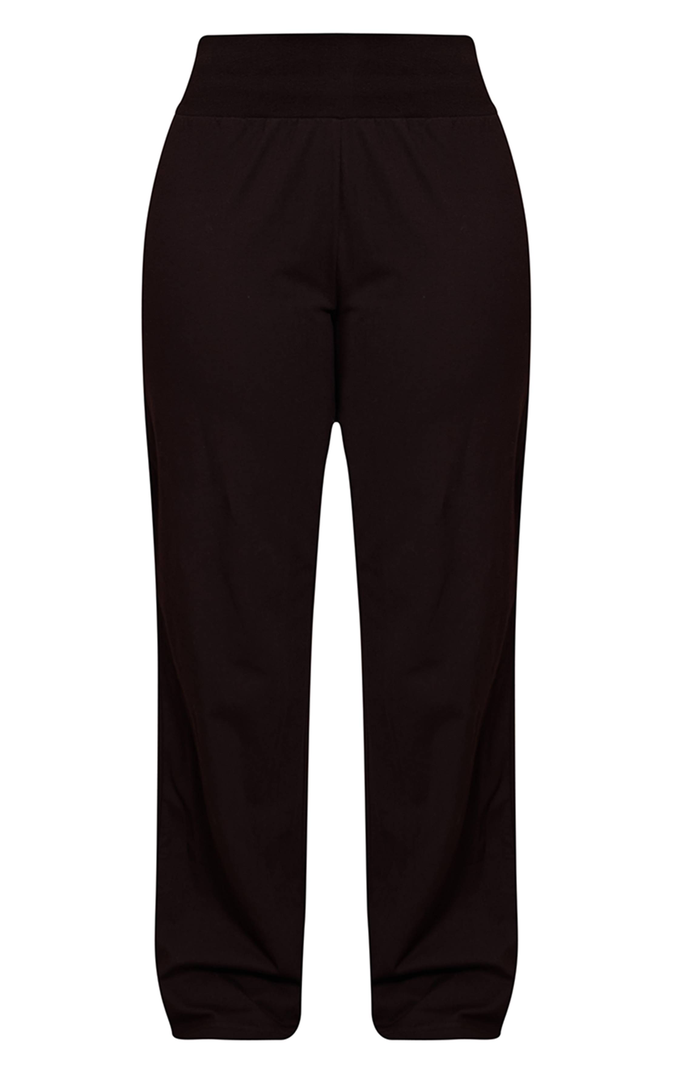 Noir Délavé Pantalon Large Taille Haute Shape Coordonné
