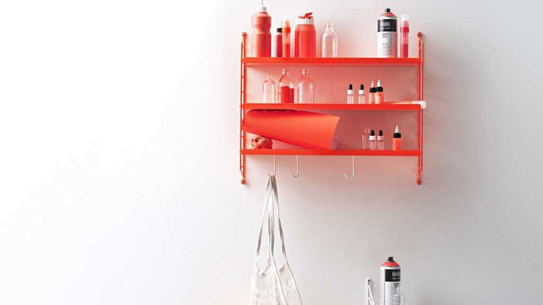 String Furniture Pocket wandkast metaal wit