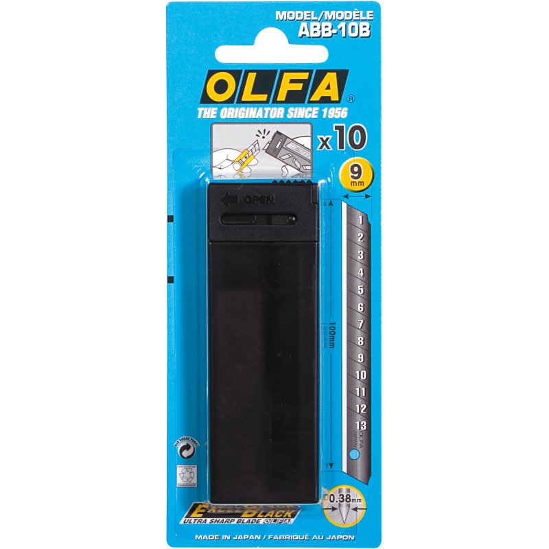 Lame de cutter noire Olfa ABB-10B - Etui de 10