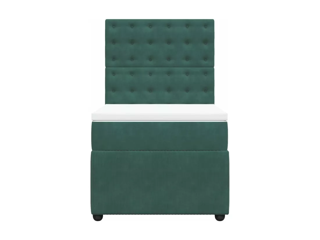 Sommier à lattes de lit et matelas Vert foncé 80x200 cm Velours