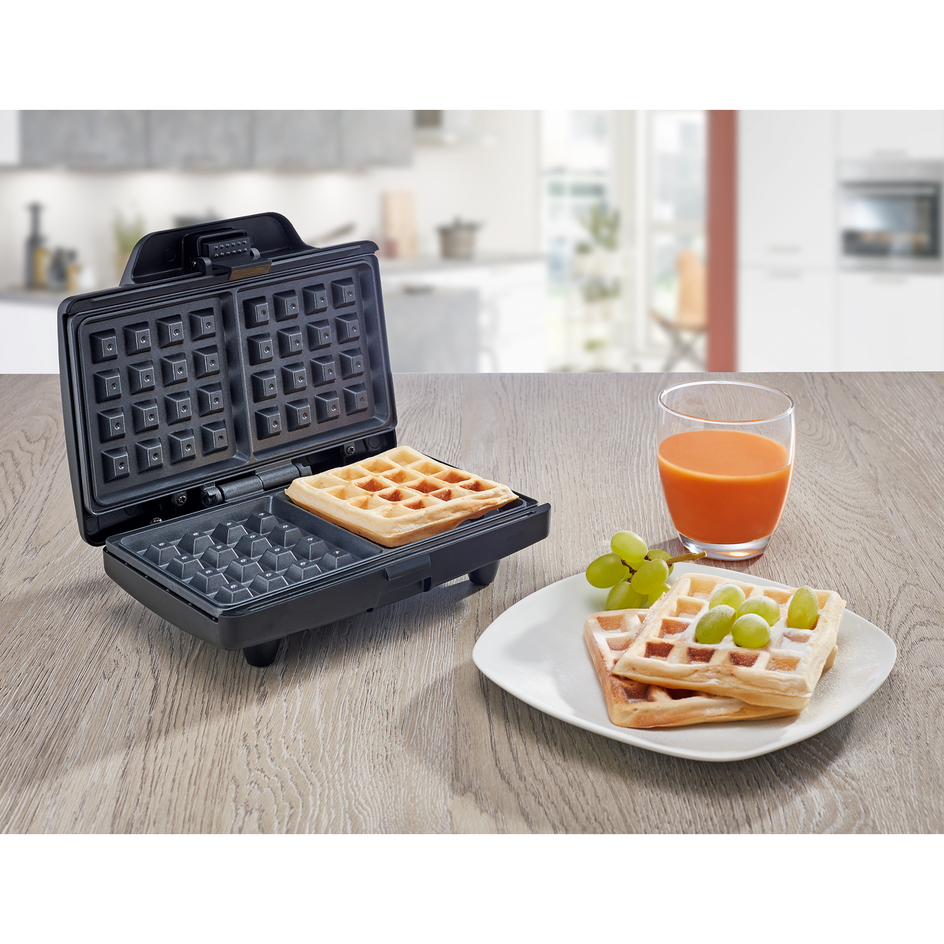 TECHNOLUX Waffeleisen - schwarz - 2 Platten