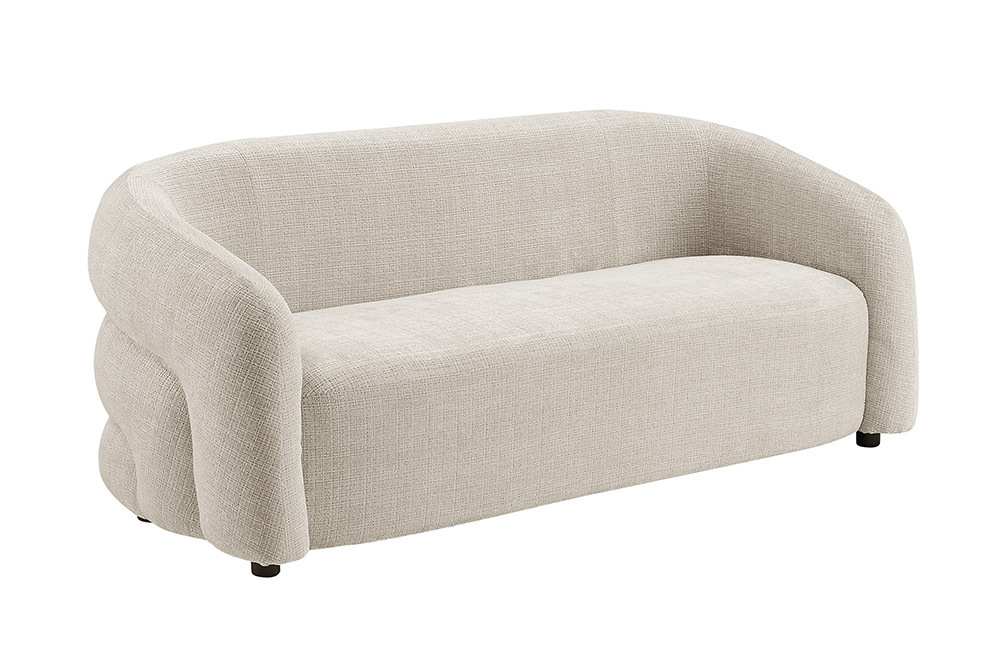 Design Sofa VOGUE 200cm beige Chenille Cremona 3-Sitzer Couch mit Nosagfederung