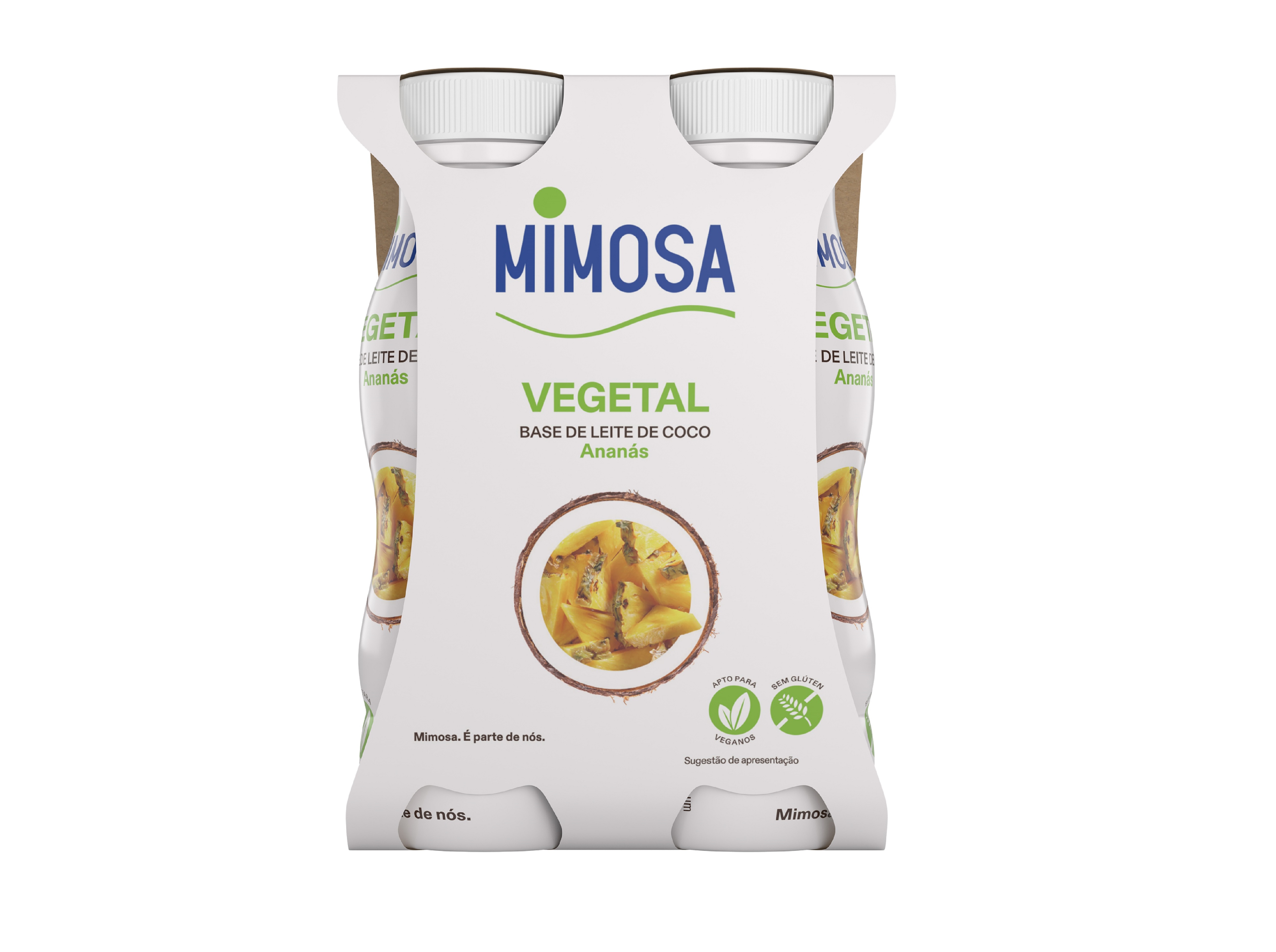 LEITE COCO FERMENTADO MIMOSA LIQUIDO ANANAS 4X151ML