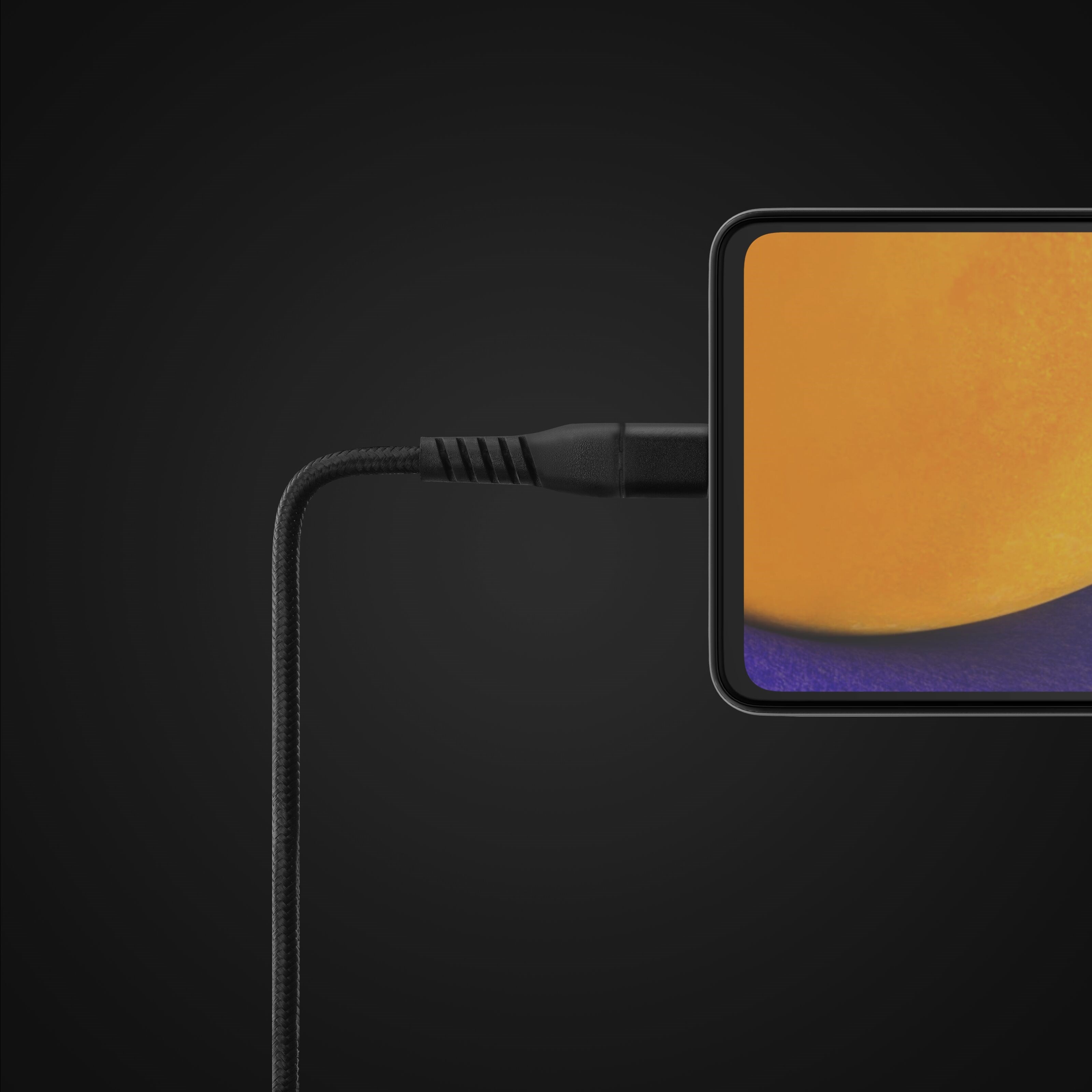 Linocell Premium Kevlar USB-C 3.2-kabel - Svart 1 m