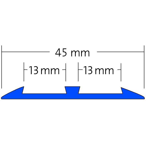 Profil nez de marche plat DOUBLE INSERT - 45 mm