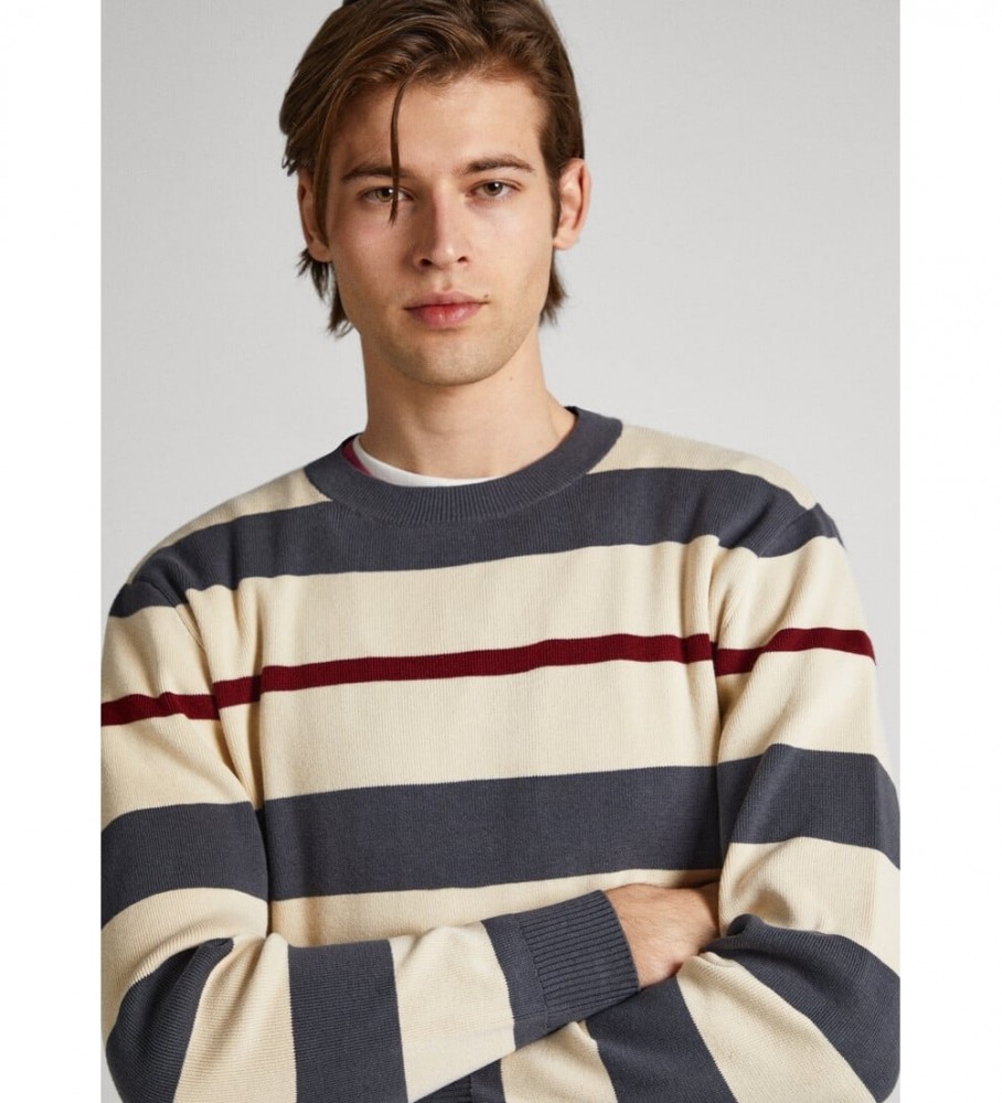 Pepe Jeans Jersey Simpkin branco, cinza escuro