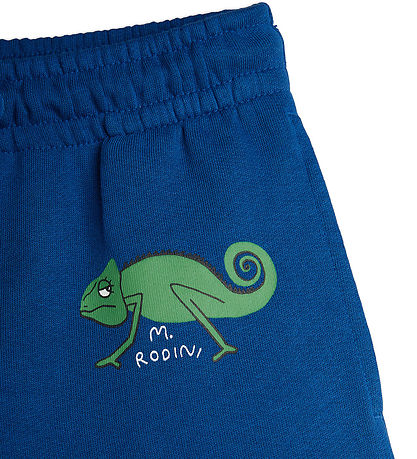 Mini Rodini Sweatshorts - Eidechse - Blau
