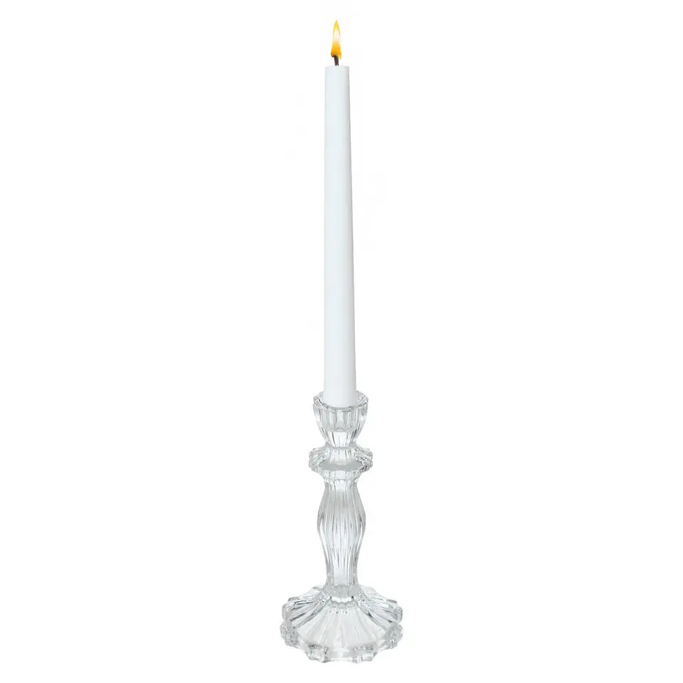 Decoration kaarsen kandelaar - dinerkaarsen - glas - 20 cm