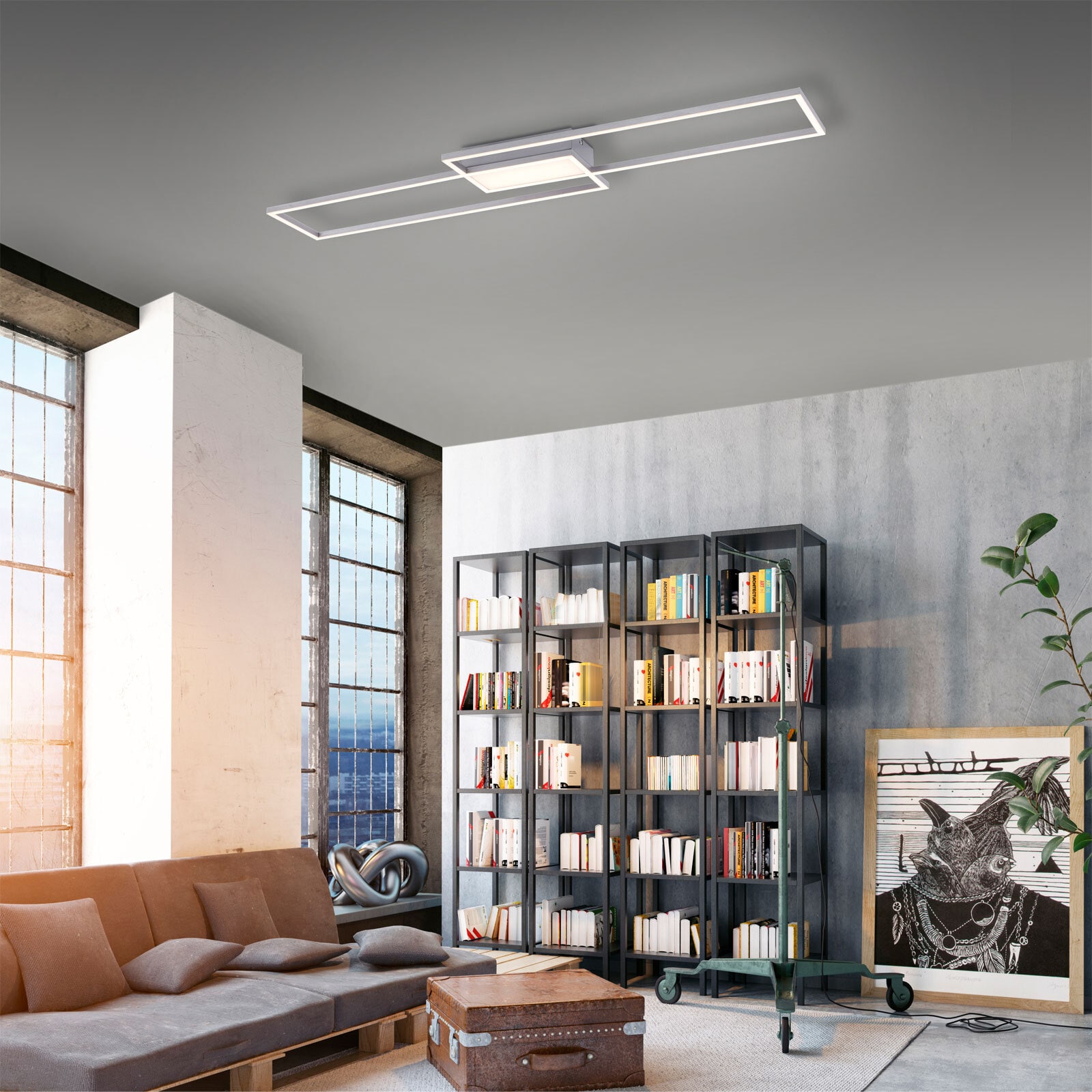 LED-Deckenleuchte Asmin 109,5x25,5 Alu