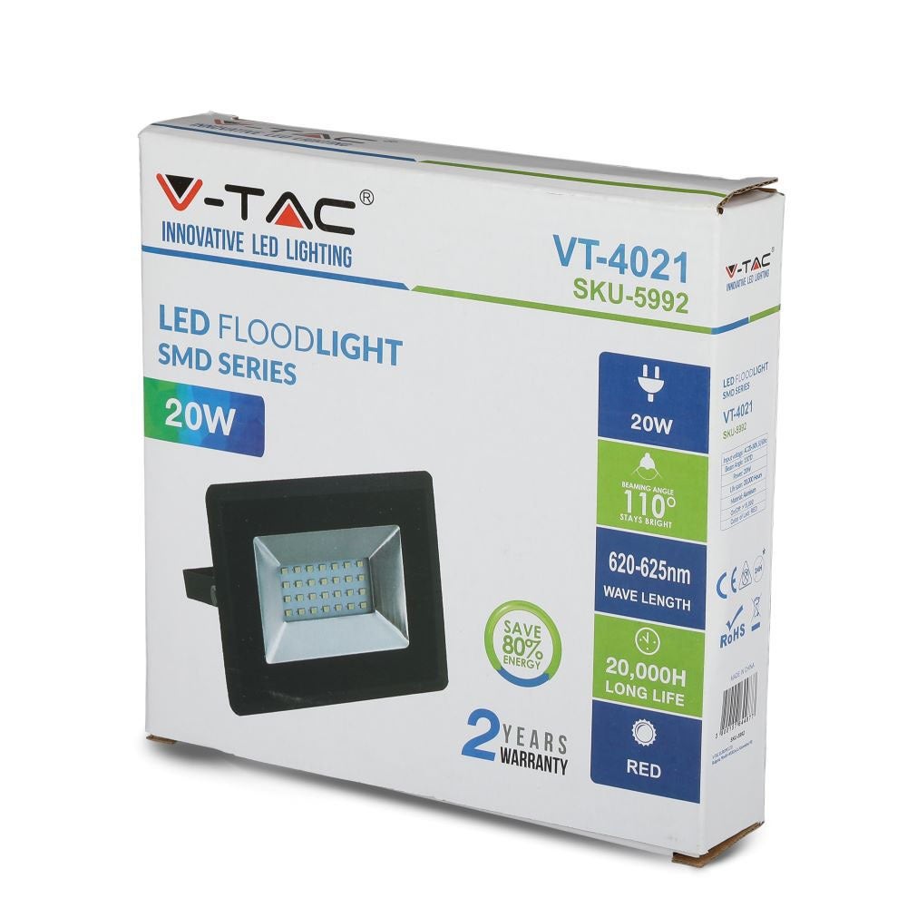 Zwarte LED-schijnwerpers - E-serie - 20W - Rood - IP65