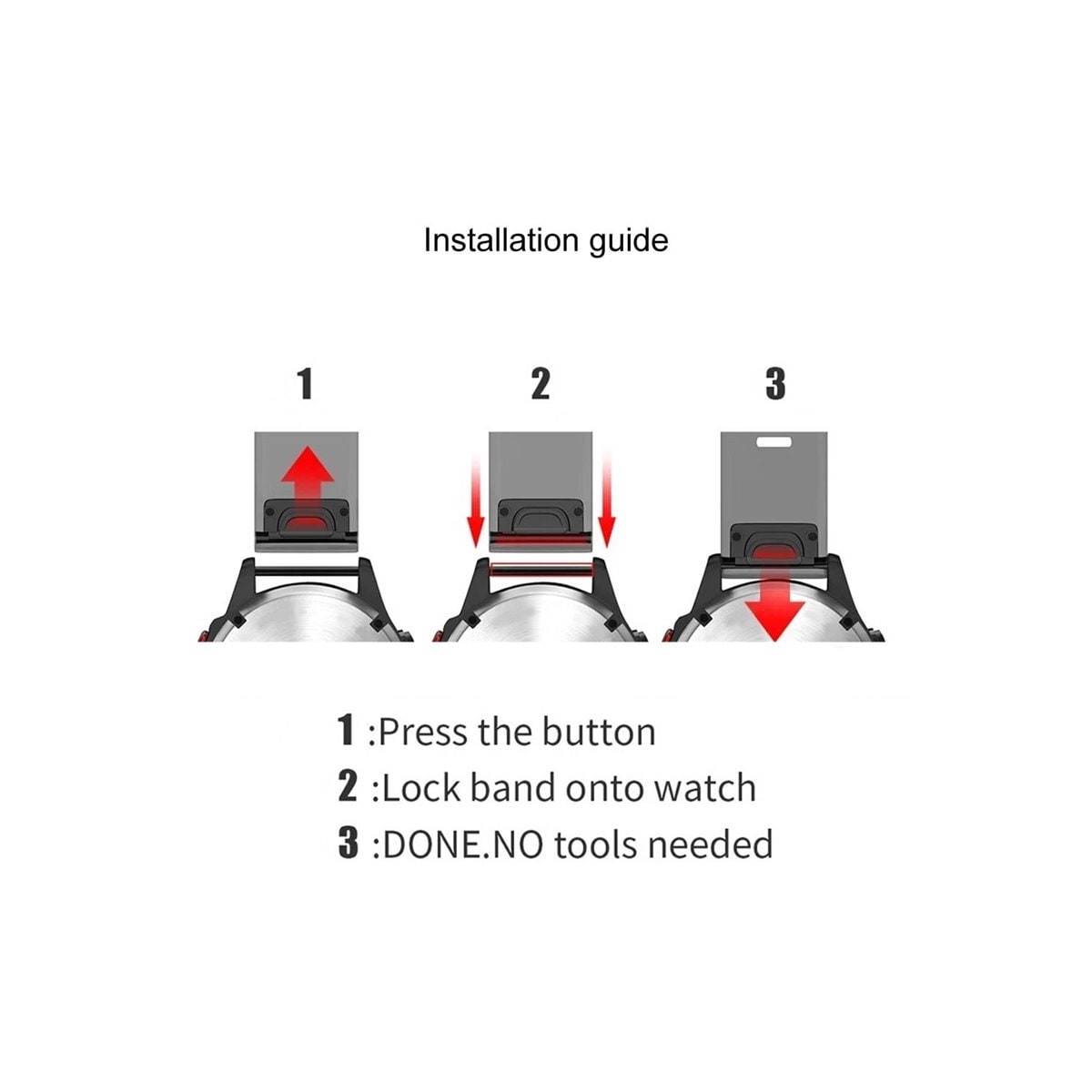 Rustfritt stål armbånd Garmin MARQ Athlete (Gen2) - Svart/sølv