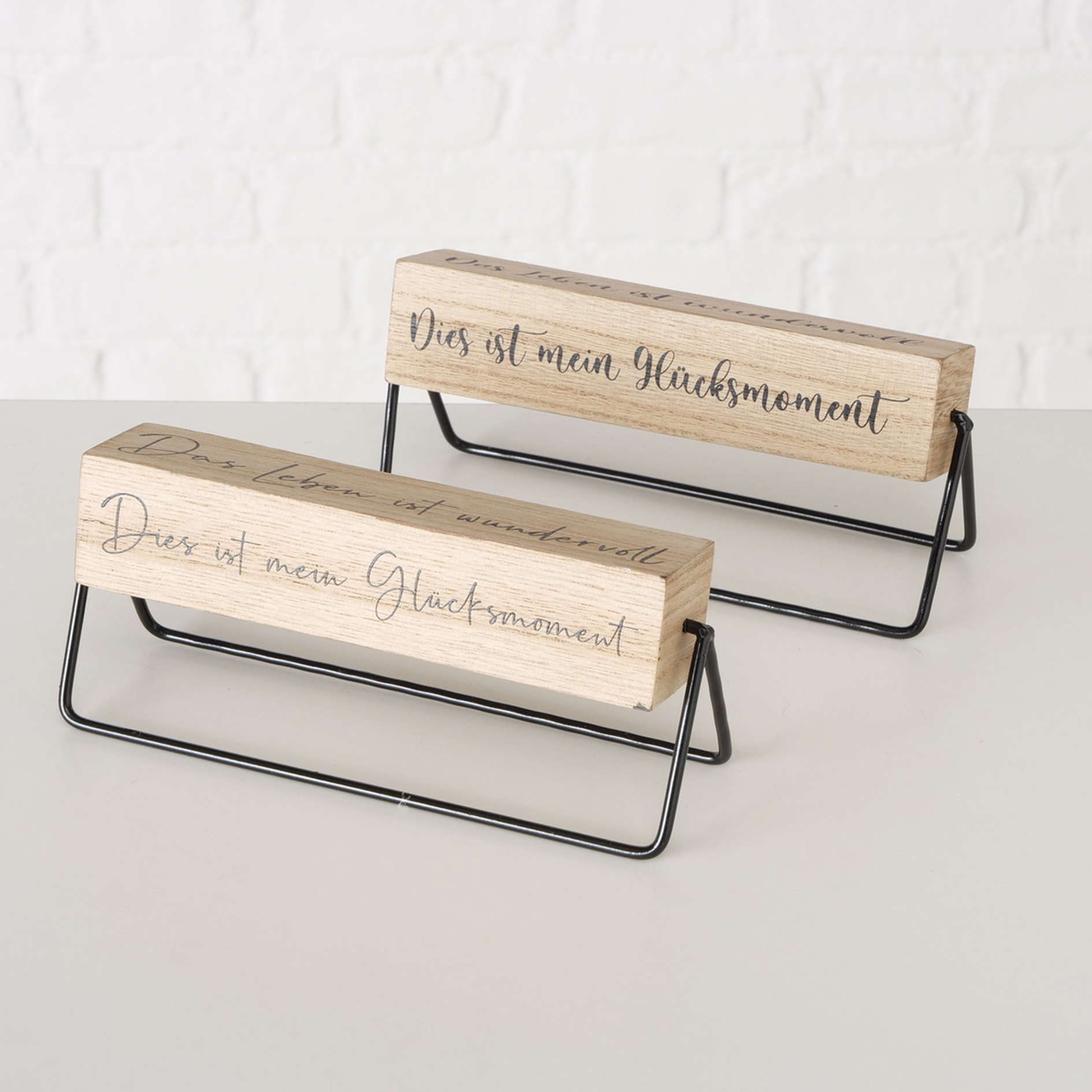 Schild GLÜCKSMOMENT- natur-schwarz - 2-fach sortiert