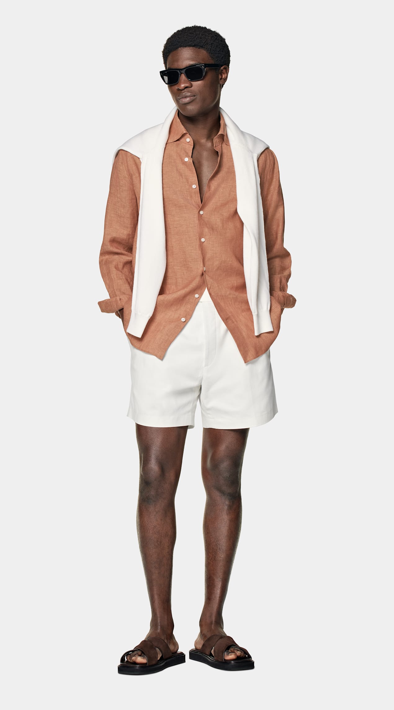 Chemise coupe ajustée, orange