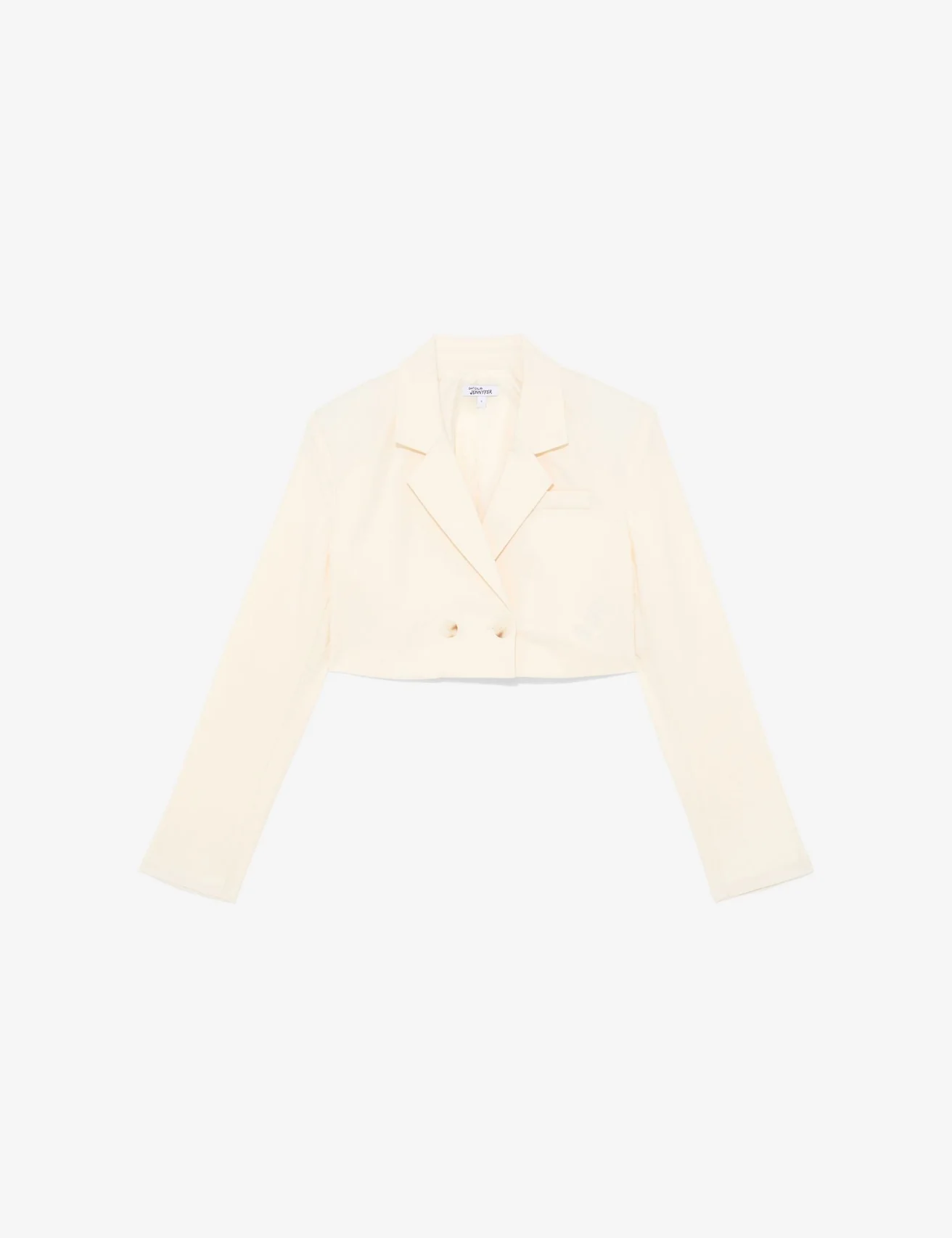Veste de tailleur courte en lin blanche