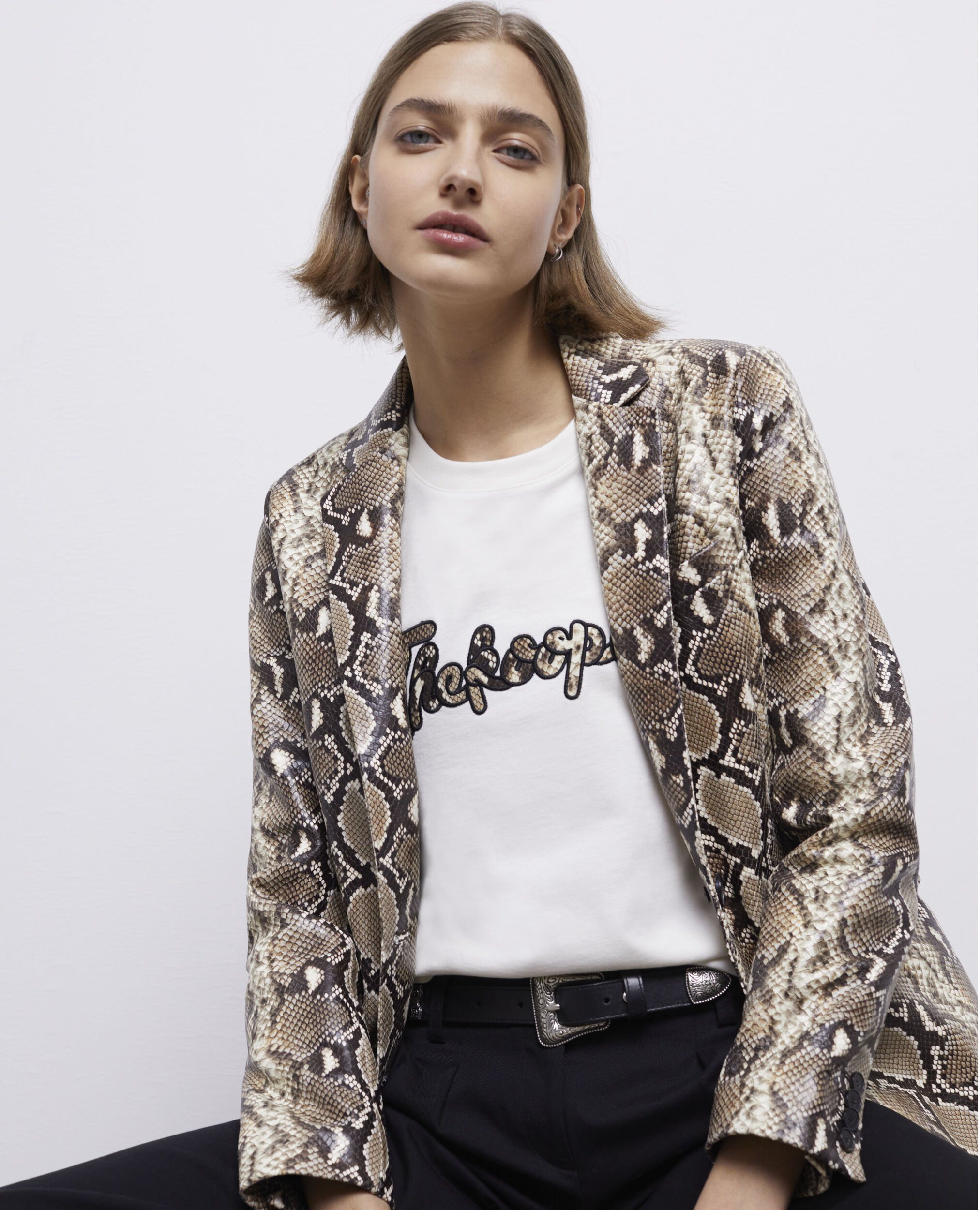 Veste en cuir python