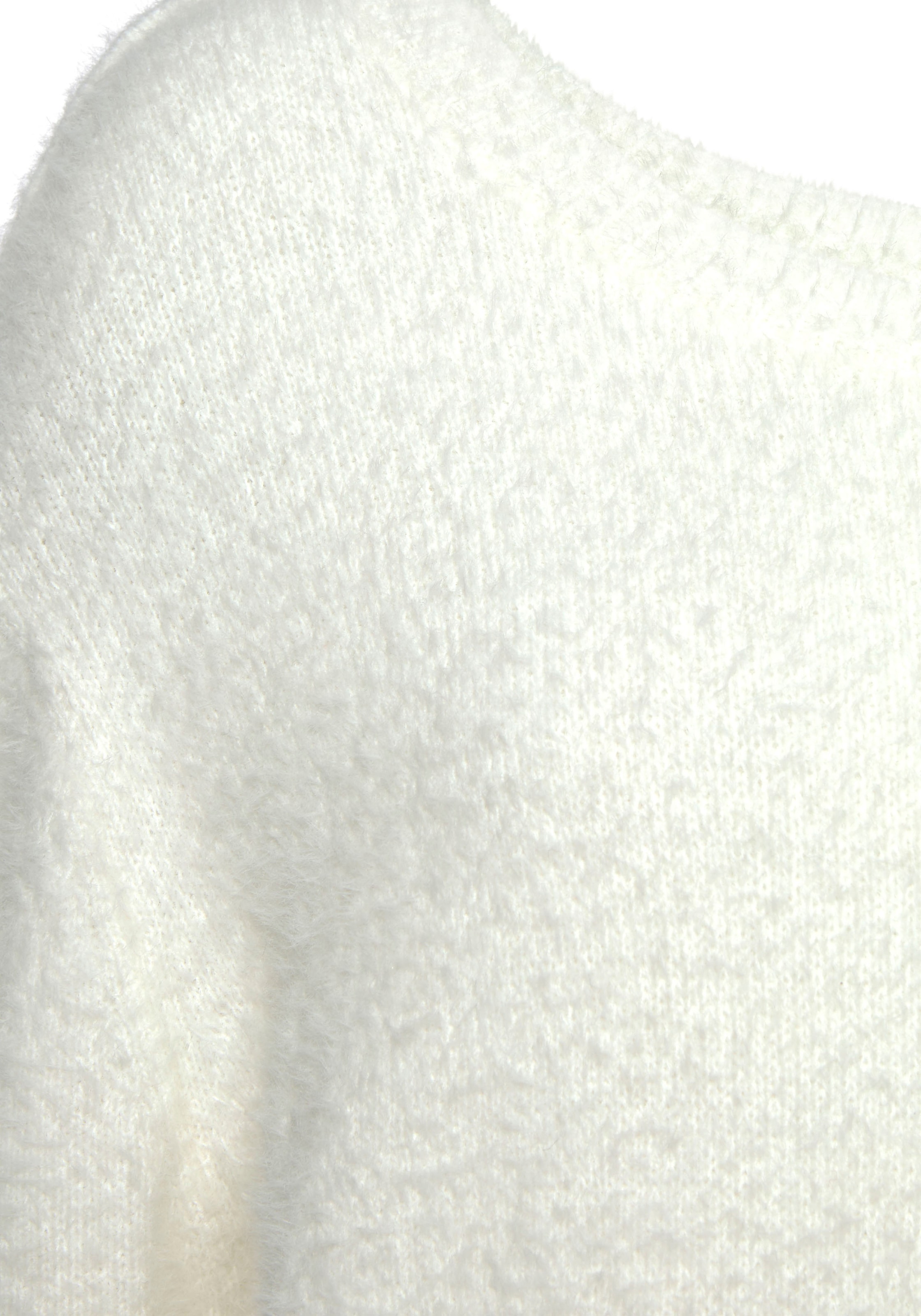 LASCANA Rundhalspullover , mit Flausch-Effekt, lockerer Damenpullover, Basic