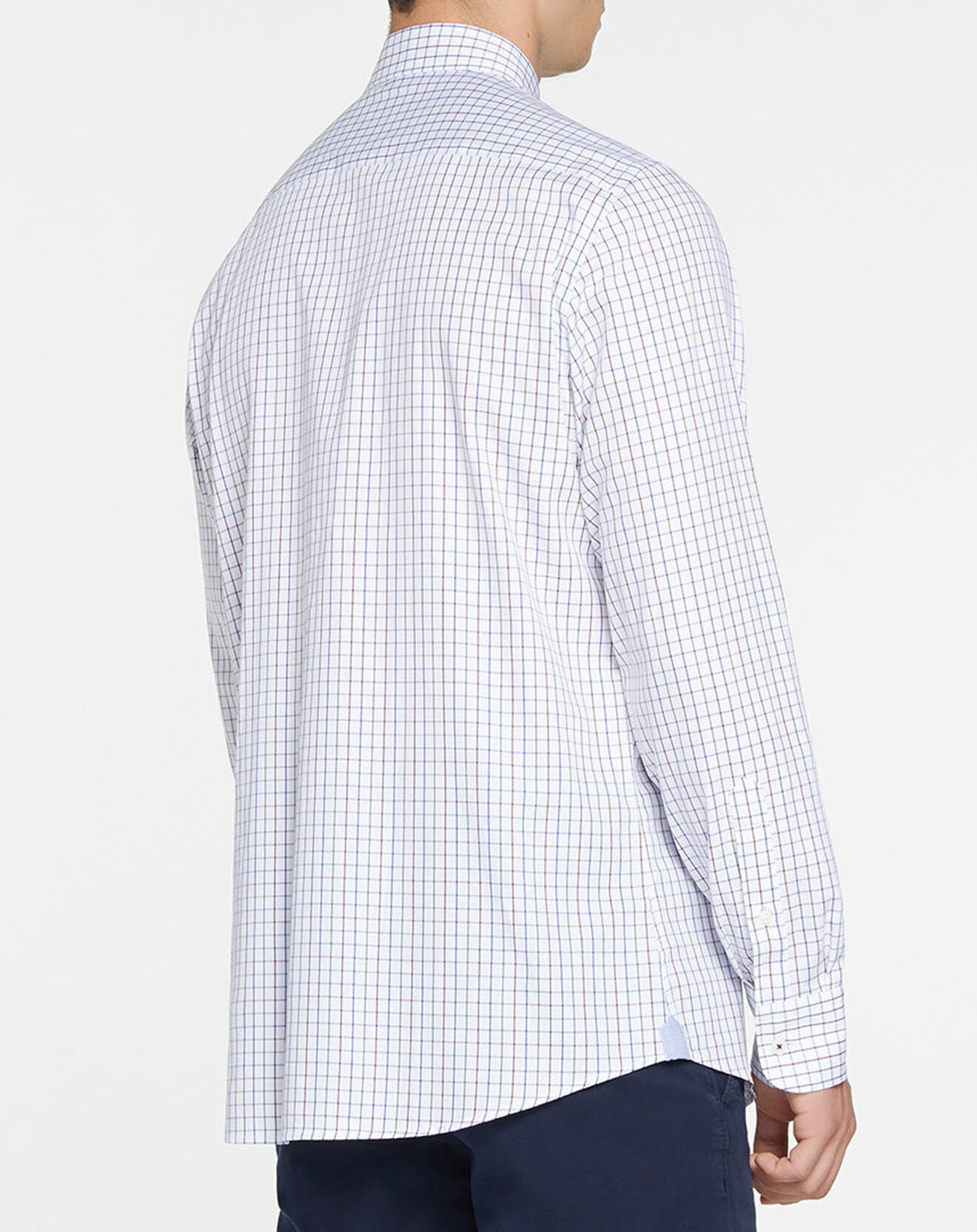 Hackett London Chemise Slim Fit à carreaux tricolores blanche