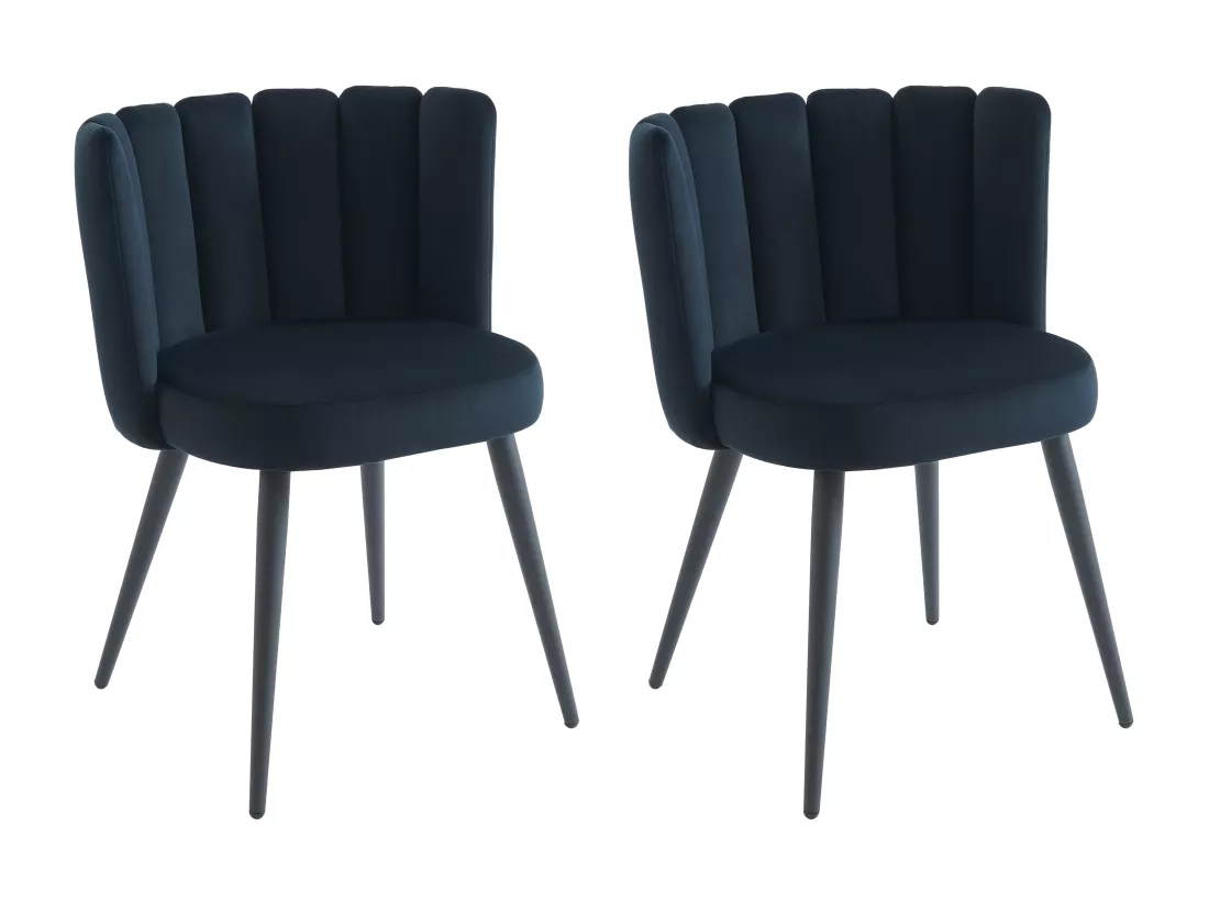 Lot de 2 chaises en velours et métal - Noir - PRANILA de Pascal MORABITO